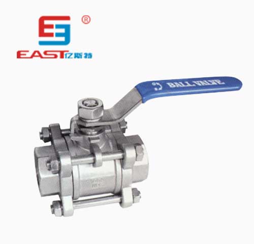 Three-piece stainless steel ball valve with internal thread